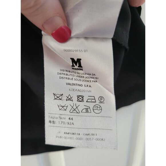 M Missoni Black Silk oversized black blouse size Large short sleeve Minimalist - Picture 7 of 8